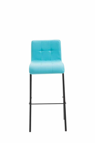 TPFLiving bar stool Kano square frame black faux leather