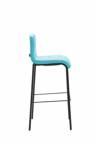 TPFLiving bar stool Kano square frame black faux leather