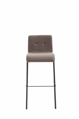 TPFLiving bar stool Kano square frame black faux leather