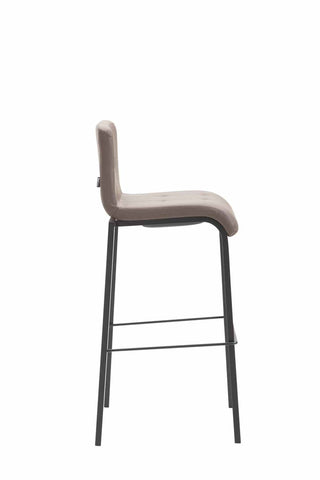 TPFLiving bar stool Kano square frame black faux leather