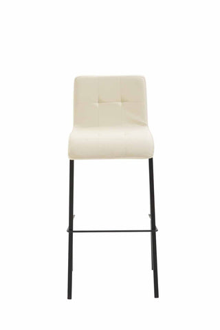 TPFLiving bar stool Kano square frame black faux leather