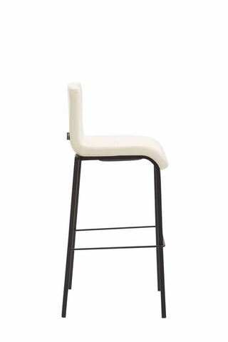 TPFLiving bar stool Kano square frame black faux leather