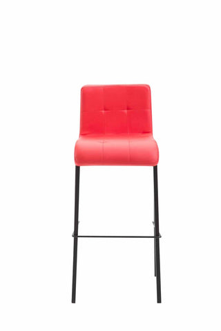 TPFLiving bar stool Kano square frame black faux leather