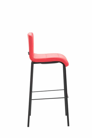 TPFLiving bar stool Kano square frame black faux leather