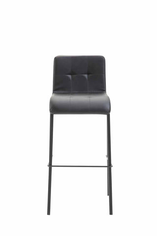 TPFLiving bar stool Kano square frame black faux leather