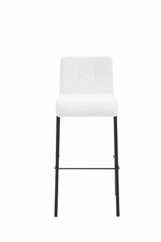 TPFLiving bar stool Kano square frame black faux leather