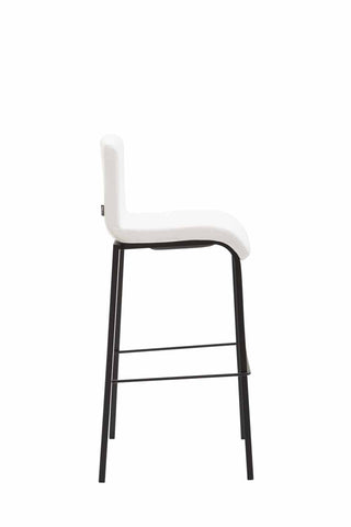 TPFLiving bar stool Kano square frame black faux leather