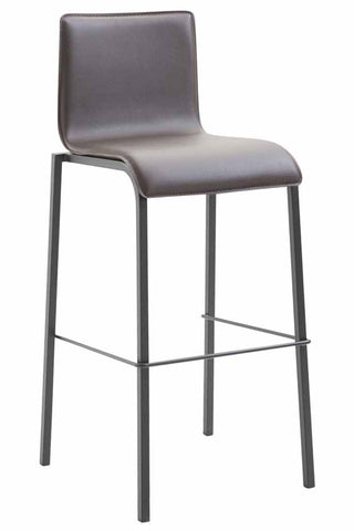 TPFLiving bar stool Kano frame square flat black faux leather