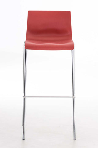 TPFLiving 2er Set Barhocker Hope 4-Fuß Gestell Metall in Chromoptik Kunststoff