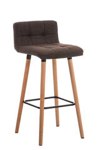 TPFLiving set of 2 bar stools London frame wood Natura fabric
