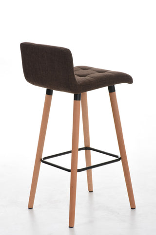 TPFLiving set of 2 bar stools London frame wood Natura fabric