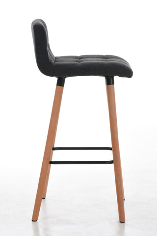 TPFLiving set of 2 bar stools London frame wood Natura fabric