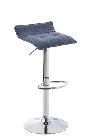 TPFLiving 2er Set Barhocker Medley Gestell Metall in Chromoptik Stoff