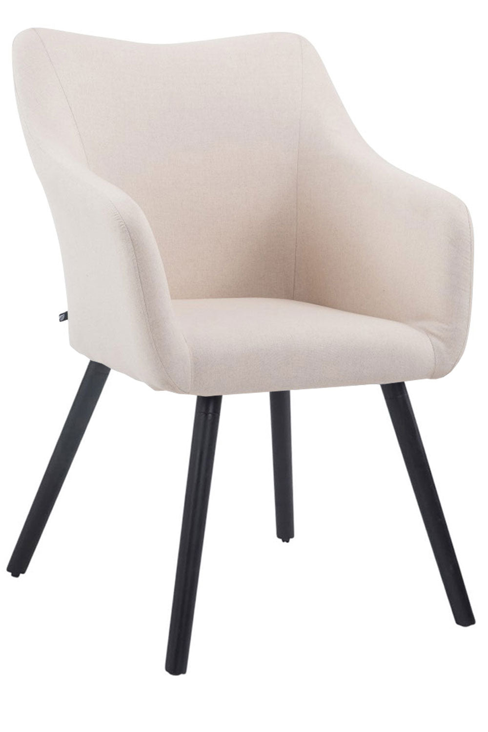 TPFLiving Besucherstuhl Coyo Two Stoff Gestell Buchenholz Schwarz