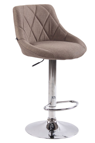 TPFLiving bar stool Lazius metal frame in chrome look fabric