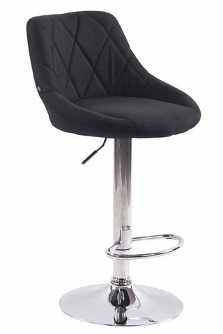 TPFLiving bar stool Lazius metal frame in chrome look fabric