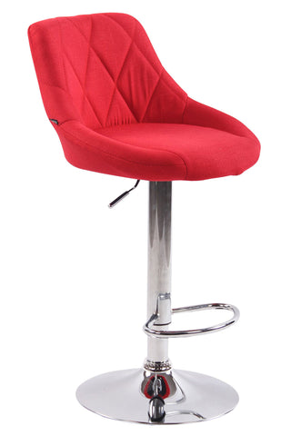 TPFLiving bar stool Lazius metal frame in chrome look fabric