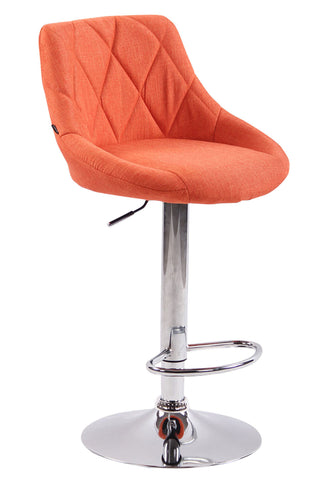 TPFLiving bar stool Lazius metal frame in chrome look fabric