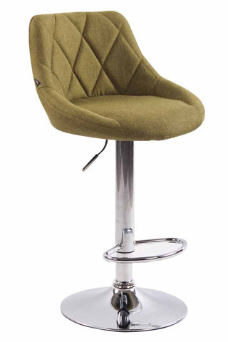 TPFLiving bar stool Lazius metal frame in chrome look fabric