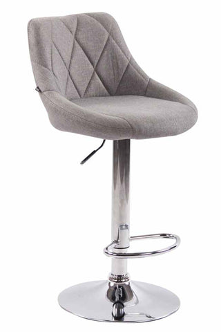 TPFLiving bar stool Lazius metal frame in chrome look fabric