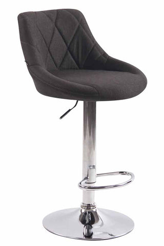 TPFLiving bar stool Lazius metal frame in chrome look fabric