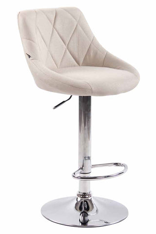 TPFLiving bar stool Lazius metal frame in chrome look fabric