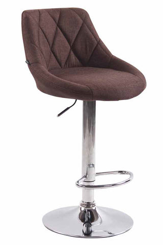 TPFLiving bar stool Lazius metal frame in chrome look fabric