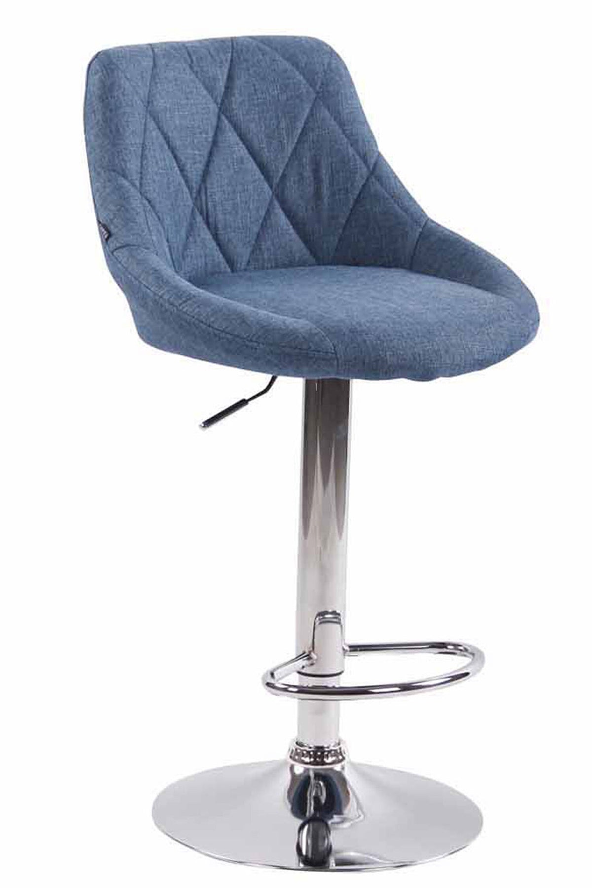 TPFLiving bar stool Lazius metal frame in chrome look fabric
