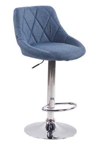 TPFLiving bar stool Lazius metal frame in chrome look fabric