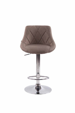 TPFLiving bar stool Lazius metal frame in chrome look fabric