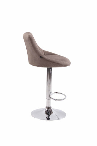 TPFLiving bar stool Lazius metal frame in chrome look fabric