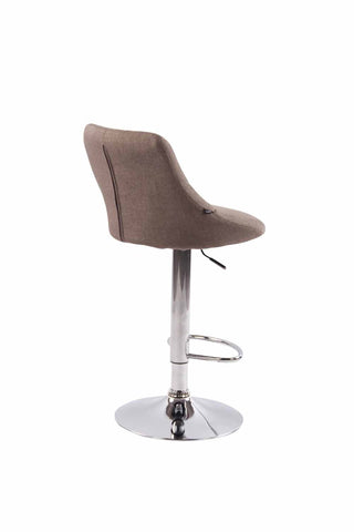 TPFLiving bar stool Lazius metal frame in chrome look fabric