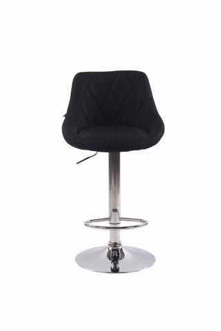 TPFLiving bar stool Lazius metal frame in chrome look fabric