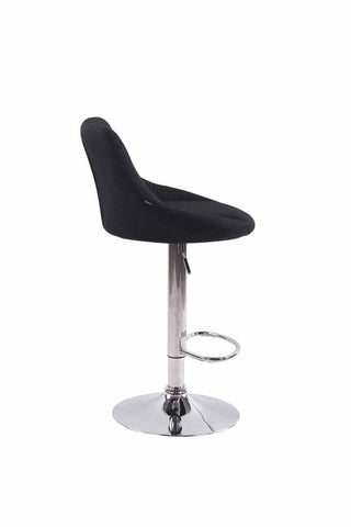 TPFLiving bar stool Lazius metal frame in chrome look fabric