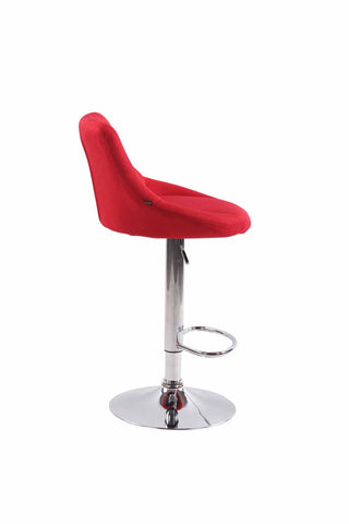 TPFLiving bar stool Lazius metal frame in chrome look fabric