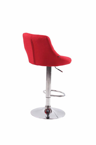 TPFLiving bar stool Lazius metal frame in chrome look fabric