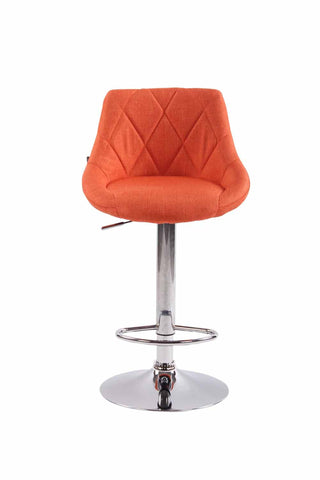 TPFLiving bar stool Lazius metal frame in chrome look fabric