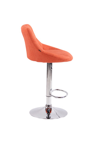 TPFLiving bar stool Lazius metal frame in chrome look fabric