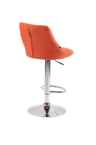 TPFLiving bar stool Lazius metal frame in chrome look fabric