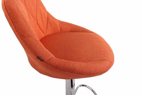 TPFLiving bar stool Lazius metal frame in chrome look fabric