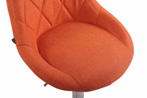 TPFLiving bar stool Lazius metal frame in chrome look fabric