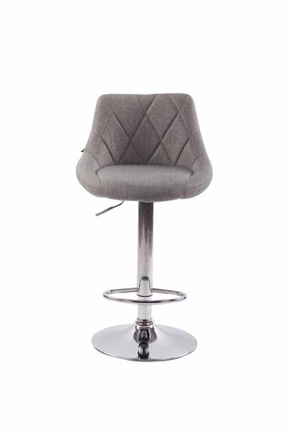 TPFLiving bar stool Lazius metal frame in chrome look fabric