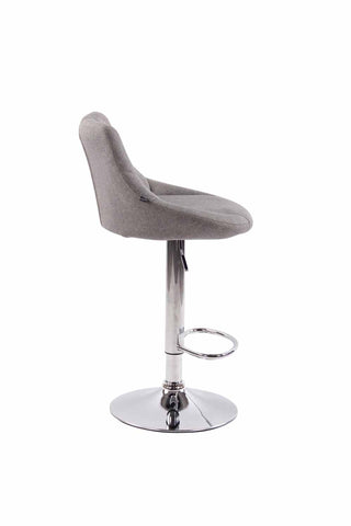 TPFLiving bar stool Lazius metal frame in chrome look fabric