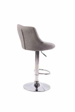 TPFLiving bar stool Lazius metal frame in chrome look fabric