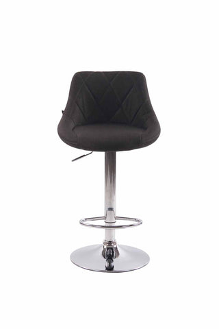 TPFLiving bar stool Lazius metal frame in chrome look fabric