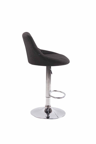 TPFLiving bar stool Lazius metal frame in chrome look fabric
