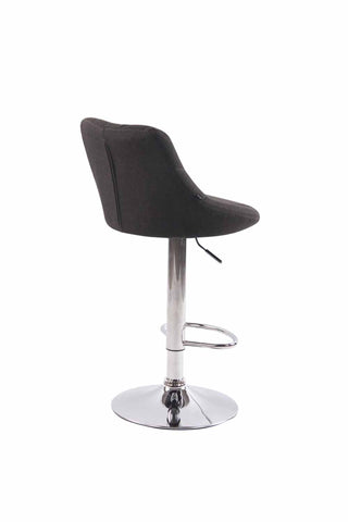 TPFLiving bar stool Lazius metal frame in chrome look fabric