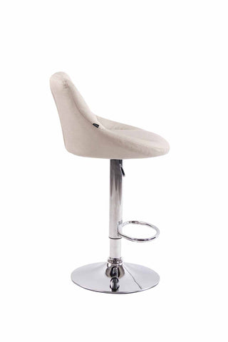 TPFLiving bar stool Lazius metal frame in chrome look fabric