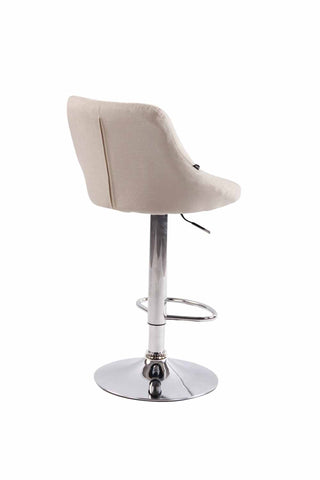 TPFLiving bar stool Lazius metal frame in chrome look fabric