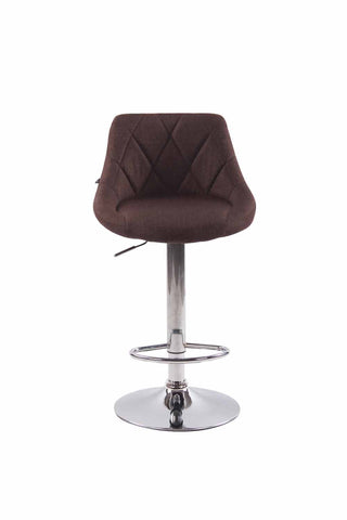 TPFLiving bar stool Lazius metal frame in chrome look fabric